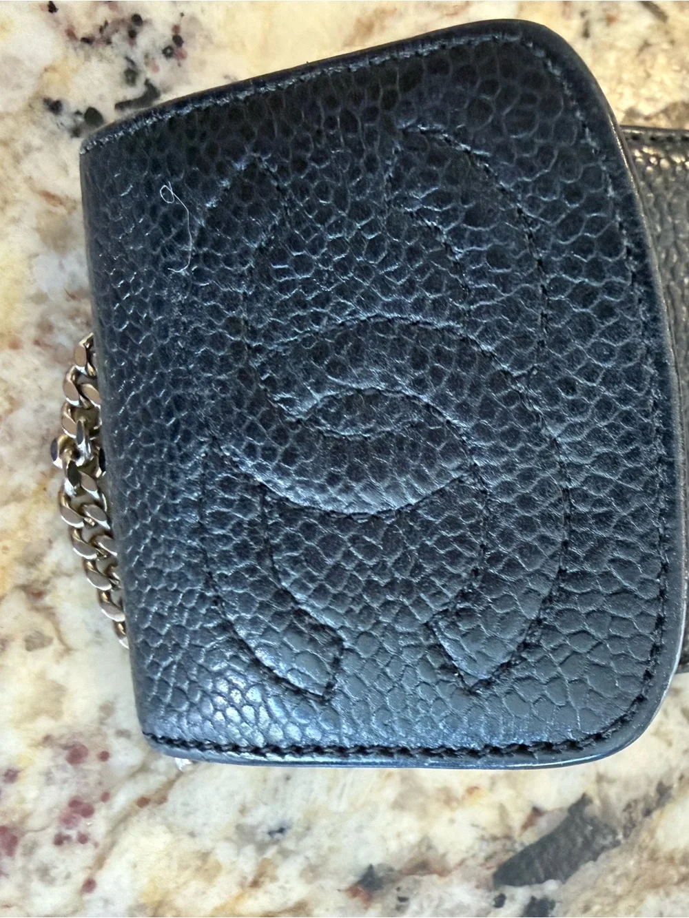 Chanel Black Leather Keychain Cles